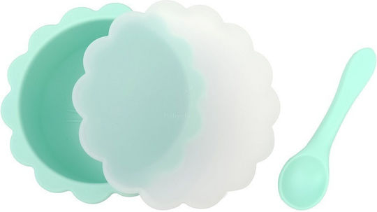 Baby Cloud Σετ Φαγητού Lion από Σιλικόνη με Αντιολισθητική Βάση Πράσινο 3τμχ