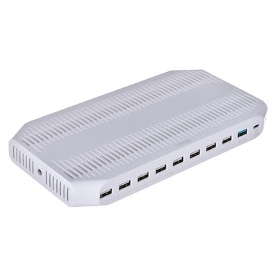 Unitek Suport de Încărcare cu 9 Porturi USB-A 160W Quick Charge 3.0 în culoarea Alb (Y-2190)