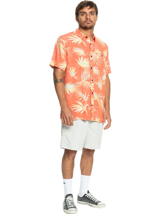 Ripped Up Short-sleeved Shirt Floral Orange