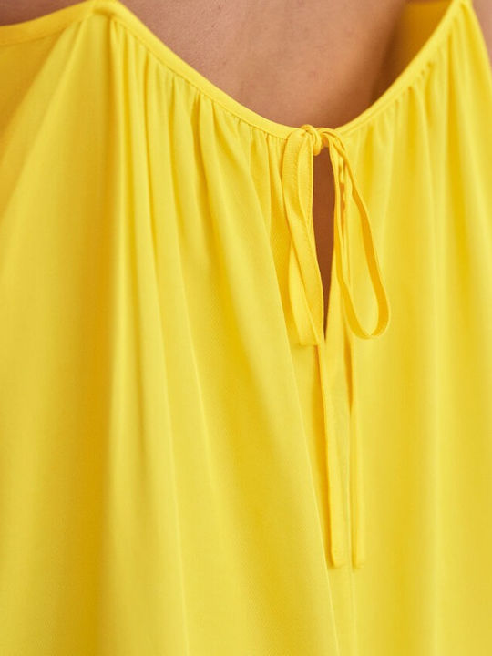 Gant Summer Maxi Dress with Slit Yellow