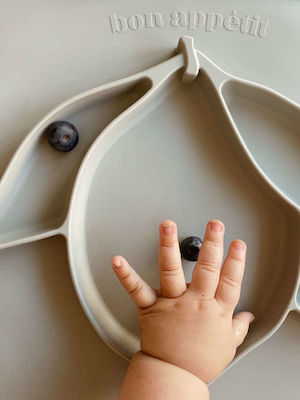 Konges Slojd Silicone Baby Placemat Lemon Gray