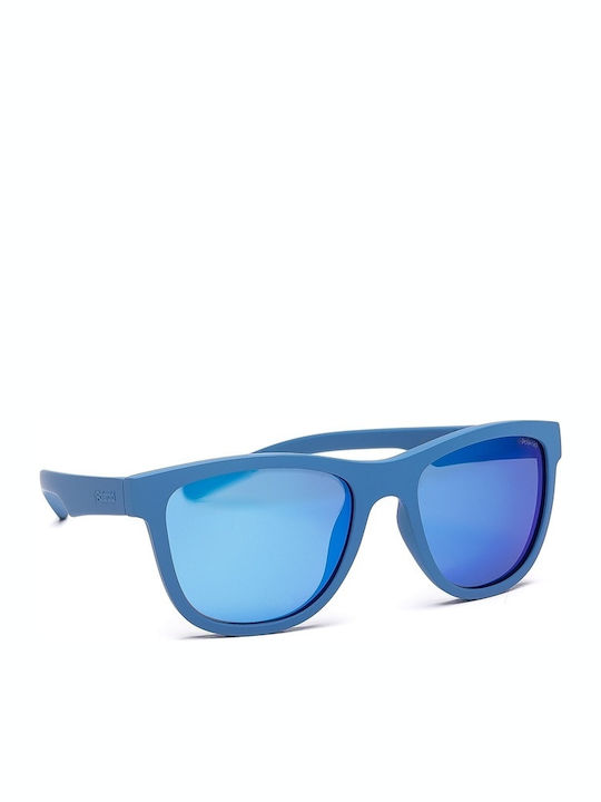 Polaroid Unbreakable Square Kids Sunglasses with Polarized Mirror Blue Lens