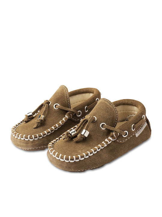 Babywalker Babywalker Brown Leather Moccasins Christening Shoes for Boys