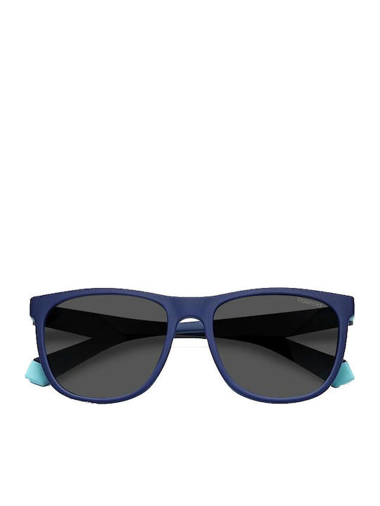 Polaroid Τετράγωνα Παιδικά Γυαλιά Ηλίου με Polarized Φακό Μπλε για 7-11 Ετών