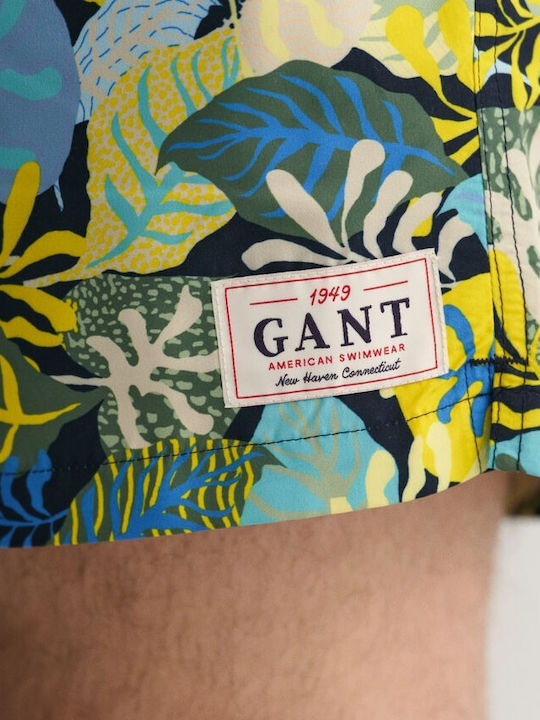 Costum De Baie Bărbați Pantaloni Scurți Albastru Marin Floral
