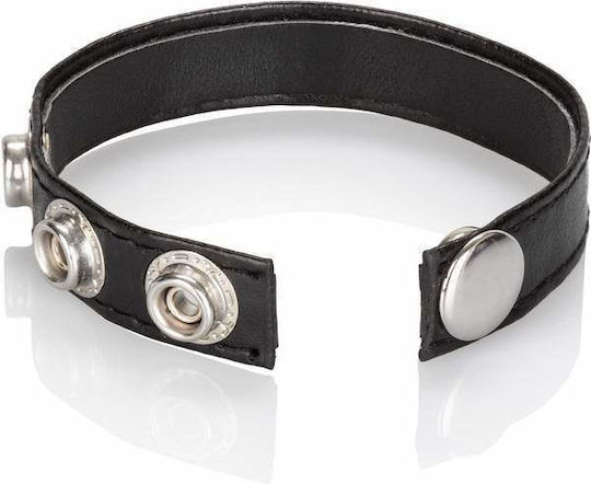 Calexotics Leather 3 Snap Ring Δαχτυλίδι Πέους Δερμάτινο Black