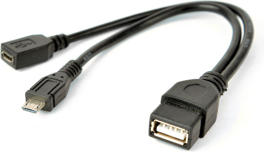 Cablexpert Μετατροπέας micro USB male σε USB-A / micro USB female 1τμχ A-OTG-AFBM-04