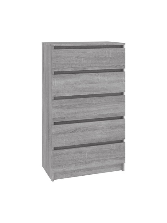 Wooden Chest of Drawers with 5 Drawers 60x36x103cm