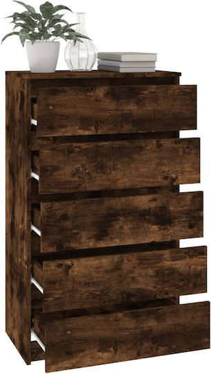 Συρταριέρα Κρεβατοκάμαρας mit 5 Schubladen Smoked Oak 60x36x103cm