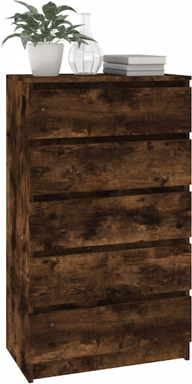 Συρταριέρα Κρεβατοκάμαρας mit 5 Schubladen Smoked Oak 60x36x103cm
