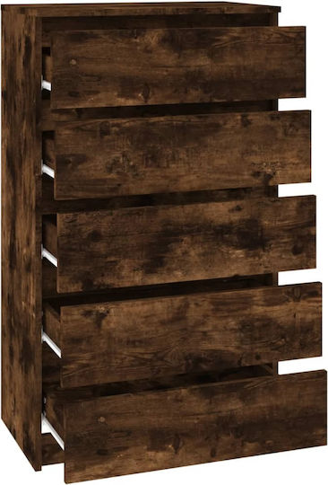 Συρταριέρα Κρεβατοκάμαρας mit 5 Schubladen Smoked Oak 60x36x103cm