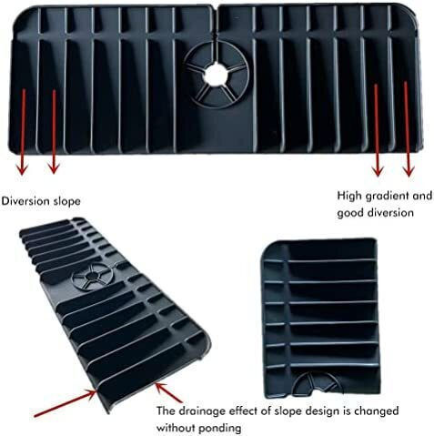 Black Plastic Kitchen Sink Organizer Base 37x13.7x1.8cm