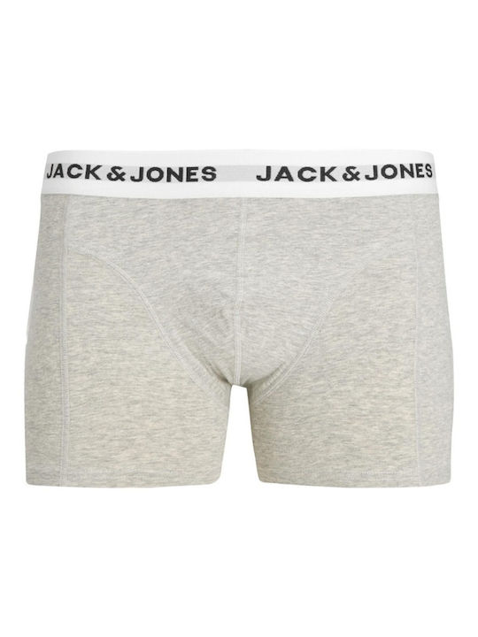 Jack & Jones Herren Boxershorts Light Grey Melange/Kombu Green/Black 3Packung