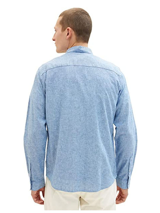 Tom Tailor Men's Shirt Long Sleeve Light Blue