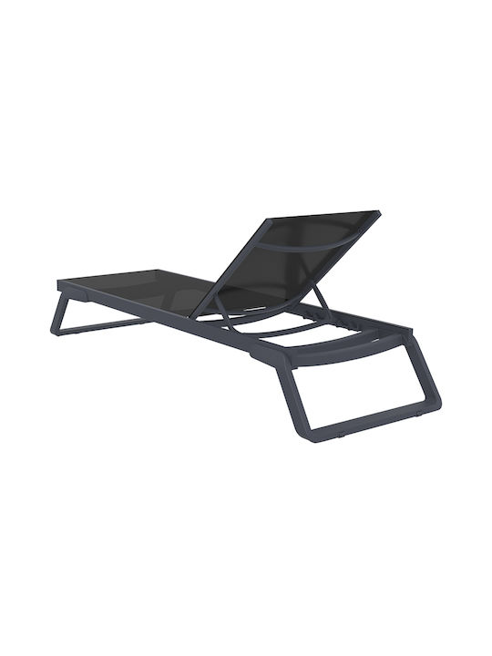 Liegestuhl Aluminium Tropic Dark Grey / Black 210x72x31cm.