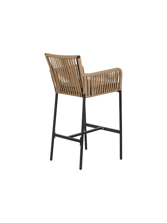 Gartenhocker Bar Außeneinsatz Rattan Kintampo Beige/Schwarz 55x58x108cm