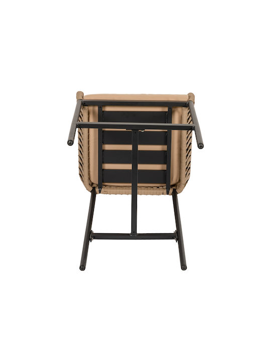 Gartenhocker Bar Außeneinsatz Rattan Kintampo Beige/Schwarz 55x58x108cm