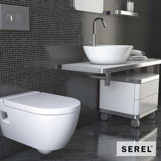 Serel Aufgesetztes Waschbecken Porzellan 55x41x16cm Weiß