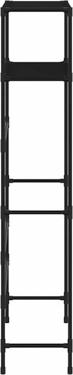 vidaXL Boden Badezimmerregal Metallisch 69x28x143cm Schwarz