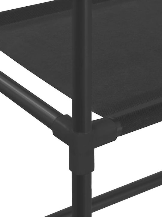 vidaXL Floor Bathroom Shelf Metallic 69x28x143cm Black