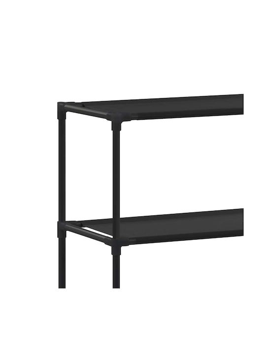 vidaXL Floor Bathroom Shelf Metallic 69x28x143cm Black