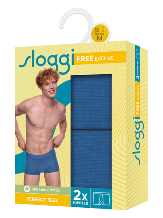 Sloggi Free Evolve Hipster Ανδρικά Μποξεράκια Raf Blue 2Pack