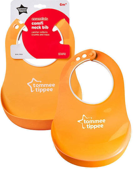Tommee Tippee Comfi Wasserdicht Lätzchen Silikon mit Taste & Tasche Orange für 6 m+ 46350041
