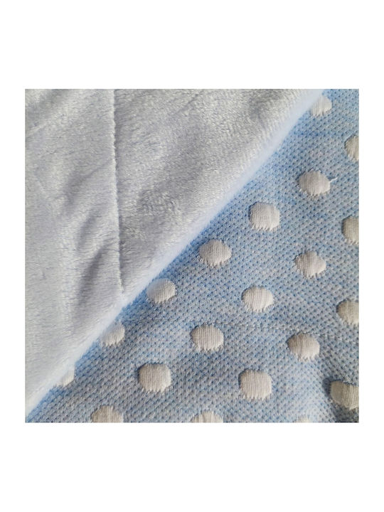 Morven Κουβέρτα Αγκαλιάς & Λίκνου Bobler Fleece Γαλάζια 80x110εκ.