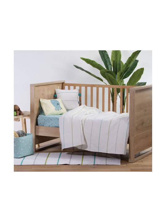Nef-Nef Homeware Kids Synthetic Rug Life Line 70x140cm Aqua/Lime