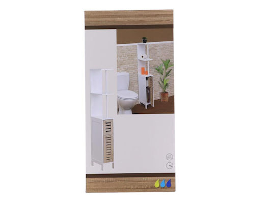 AT0000654 Στήλη Μπάνιου Δαπέδου με Ματ Λάκα 18x30x130cm Λευκή