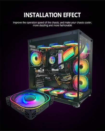 Lovingcool YM-01 Case Fan 120mm (1800rpm / 61cfm) με RGB Φωτισμό και Σύνδεση 3-Pin / 4-Pin Molex