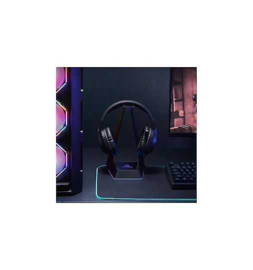 Aukey GH-S8 Desktop Headphone Stand with LED Lighting and USB Port Black