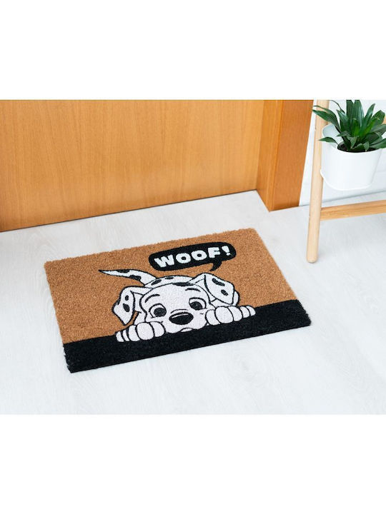 Grupo Erik Entrance Mat made of Coir with Anti-slip Backing 101 Dalmatians Brown 40x60cm