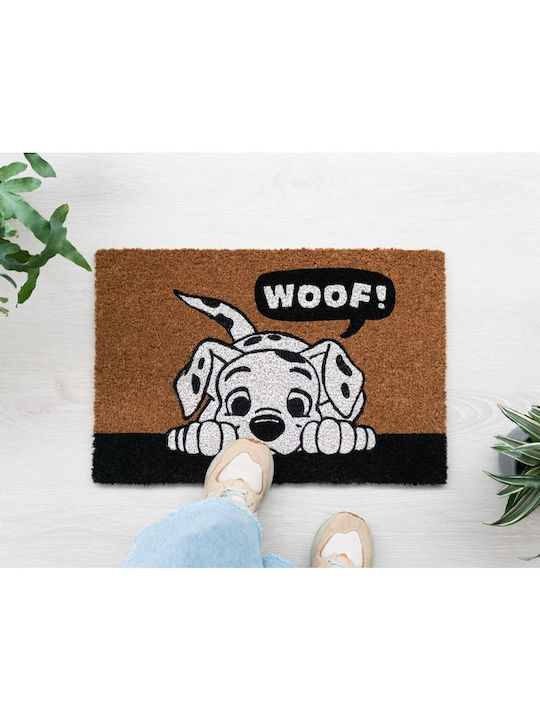 Grupo Erik Entrance Mat made of Coir with Anti-slip Backing 101 Dalmatians Brown 40x60cm