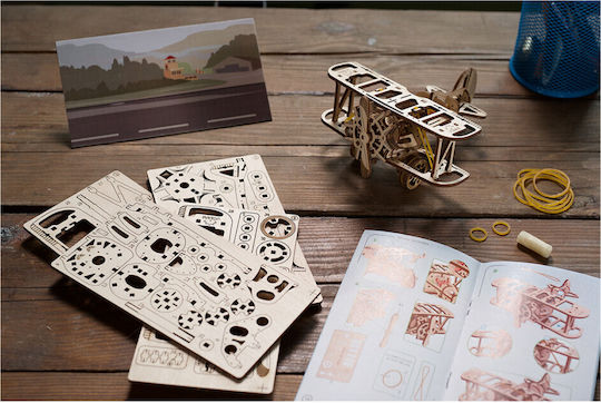Ugears Holz-Bauspielzeug Mini Biplane