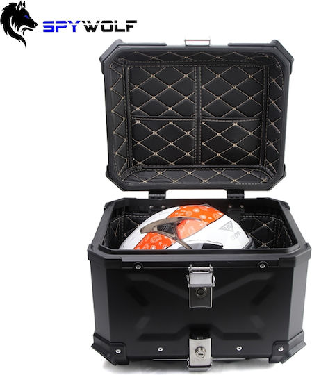 Spywolf SpyWolf Space-X Black Aluminium Motorcycle Top Case 45lt Black