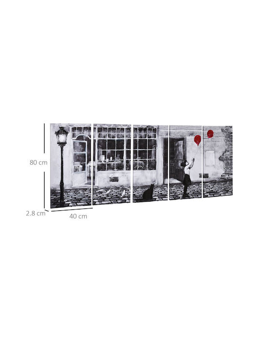 HomCom Πεντάπτυχος Πίνακας σε Καμβά 80x40cm