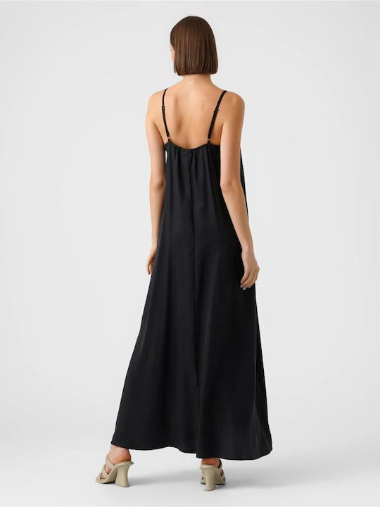 Vero Moda Καλοκαιρινό Maxi Φόρεμα Μαύρο