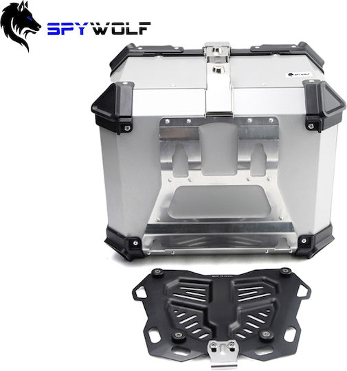 Spywolf SpyWolf Space-S Motorrad-Topcase Aluminium 45lt Silber