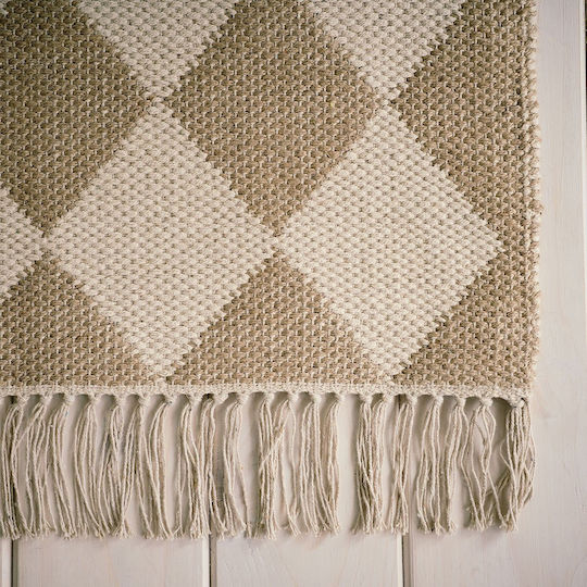 Gofis Home Sarah 515 Teppich Rechteckig Sommer aus Jute mit Fransen Beige