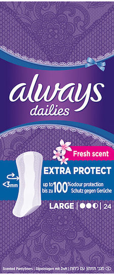 Always Dailies Fresh & Protect Large Panty Liners Fresh Scent for Heavy Flow 2.5 Drops 24pcs