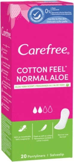CareFree Cotton Feel Normal Aloe Σερβιετάκια για Κανονική Ροή 2 Σταγόνες 20τμχ