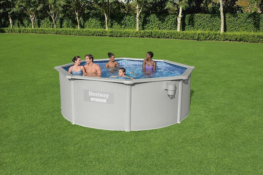 Bestway Hydrium Кръгъл Басейн С Метална Рамка 360x120см Сив