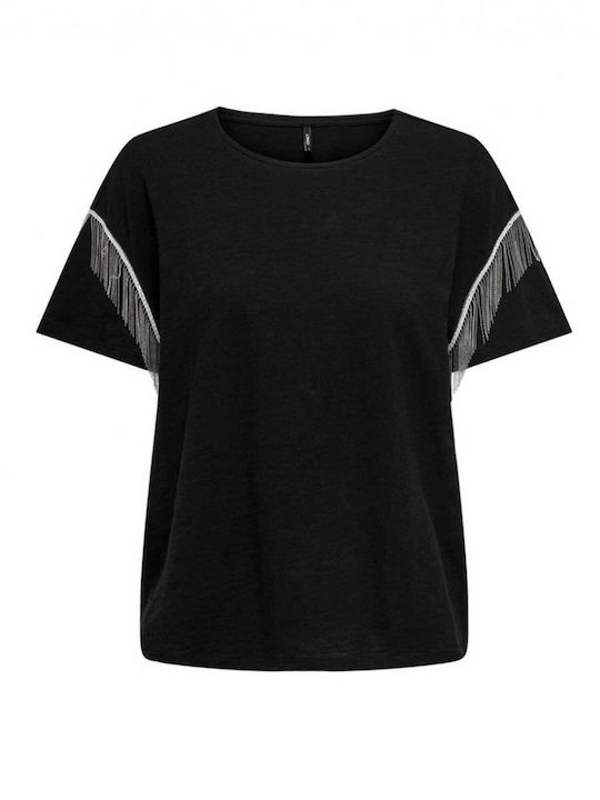 Only Women's Blouse Cotton Short Sleeve Black