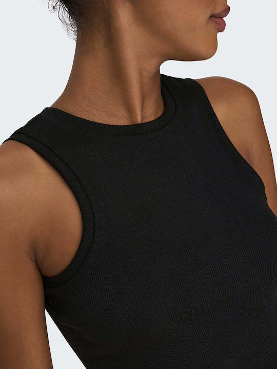 Women's Summer Crop Top Cotton Sleeveless Black