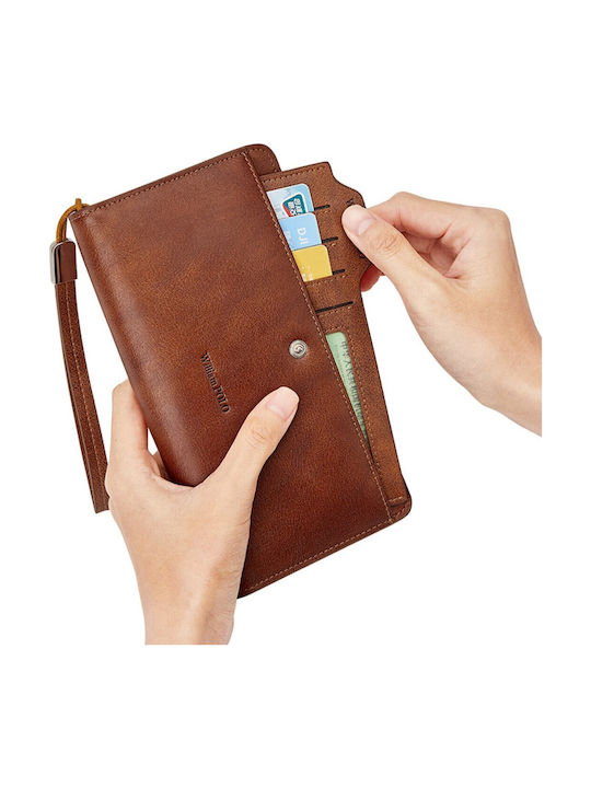Δερμάτινο Ανδρικό Πορτοφόλι με RFID Καφέ