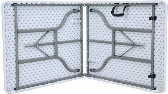 Plastic Masa Catering pentru spații exterioare Pliabil cu schelet metalic Alb 180x75x74buc