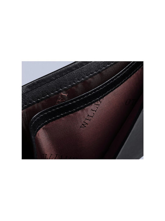 William Polo Men's Leather Card Wallet Black