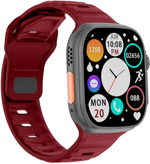 DAS.4 SU08 Smartwatch with Heart Rate Monitor (Black / Red)