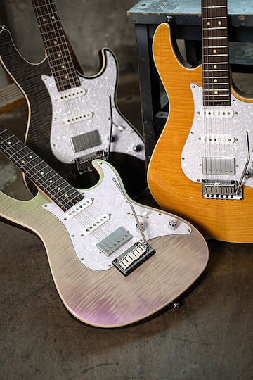 Cort G-280 Select Elektrische Gitarre Stratocaster mit HSS Tonabnehmerkonfiguration Amber